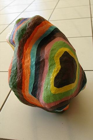 Striped Lump
11" x 9" x 10"
Acrylic on mixed media
