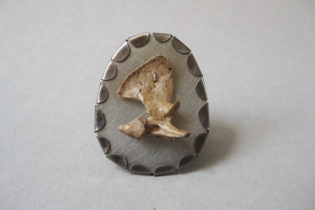 Bone, cameo, pin, barbaric, industrial