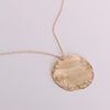 hammered bronze circle pendant necklace