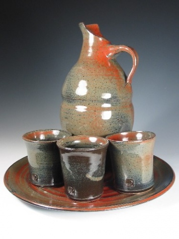 Pitcher, 3 Cups & Tray