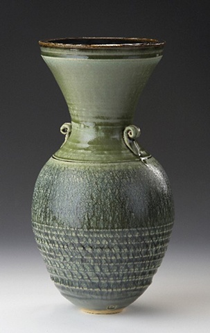 Allagator Glazed Stack Vase