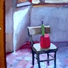 red pot and green bottle 