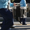 marching band in blue
