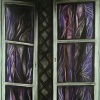 Window #12 purple curtain