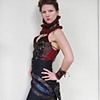 Victorian Steampunk Silk Tie Bustier and Bustled Skirt