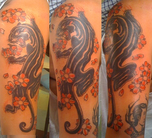 Panther and Blossoms