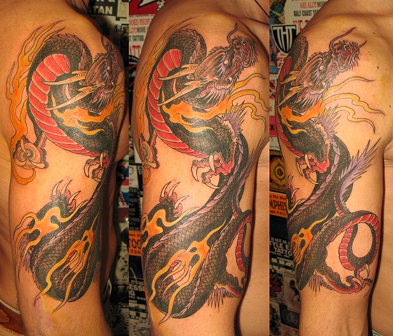 Black and Red Dragon