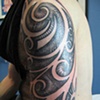 1/2 sleeve negative space/ tribal