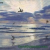 Six Gulls at Sunset