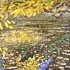 LEAVES WITH WHITE LILIES