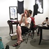performers adam overton and ezra buchla at the opening