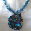 Blue cluster beaded necklace - N 149