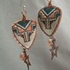 Crest on copper earrings E 198