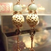 Alhambra carved bone earrings  - E 08