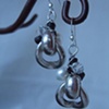 Simple sterling w black earrings E 171