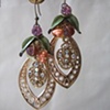 Floral tear drop earrings - E 132