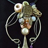 Pink & button bouquet necklace - N 77