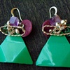 Yeild To Green Vintage Recycled earrings - E 50
