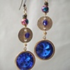 Sapphire & gold drop earrings - E 133