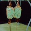 Green & copper bakelite earrings -  E 60