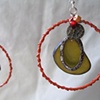Orange & lime hoop earrings - E 122