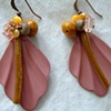 Mauve & coral earrings E 78