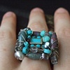 Square chunky turquoise ring - R 12