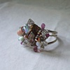 Sterling & mother pearl cluster bracelet - B 13