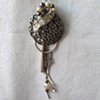 Charcoal & crystal pendant necklace - P 28