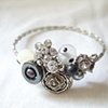 Silver rose bangle - B 11
