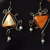 Orange squigly earrings - E 37