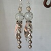 Silver ball w sterling & chain earrings E 178
