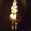 Silver blue and green fimo bead earrings - E 20