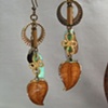 Golden leaf earrings E 195
