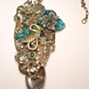 Green goddess with a silver spoon necklace - N 142