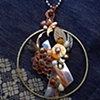 Gold, feather & bangle necklace - N 82