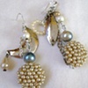 Pearly bobbles & sterling earrings - E 104