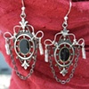 Silver & black vase earrings E168