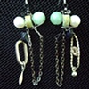 Black & jade cascade earrings - E 72