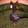 Blue antique flower necklace