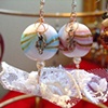Venetian pastel with lace, earrings  - E 10