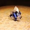 Indigo & silver ring R 36