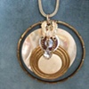 Brass & shell chunky pendant N 167