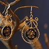 Floral carving earrings E 217