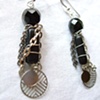 Black mirror ball earrings - E 84