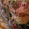 Solid sterling with garnet necklace N 228