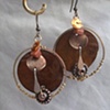 Copper shell & orange earrings - E119