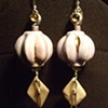 Lavender ceramic & silver earrings - E45