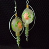 Rose & lime earrings - E71