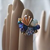 Blue flower & fan ring - R 22